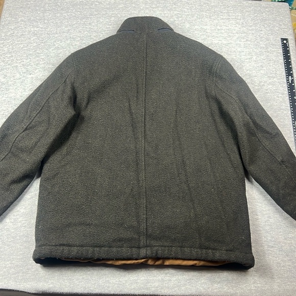 Jos A Bank Men’s Large Wool Tweed Coat Brown Black Button/Zip Pockets Luxury - Picture 12 of 13